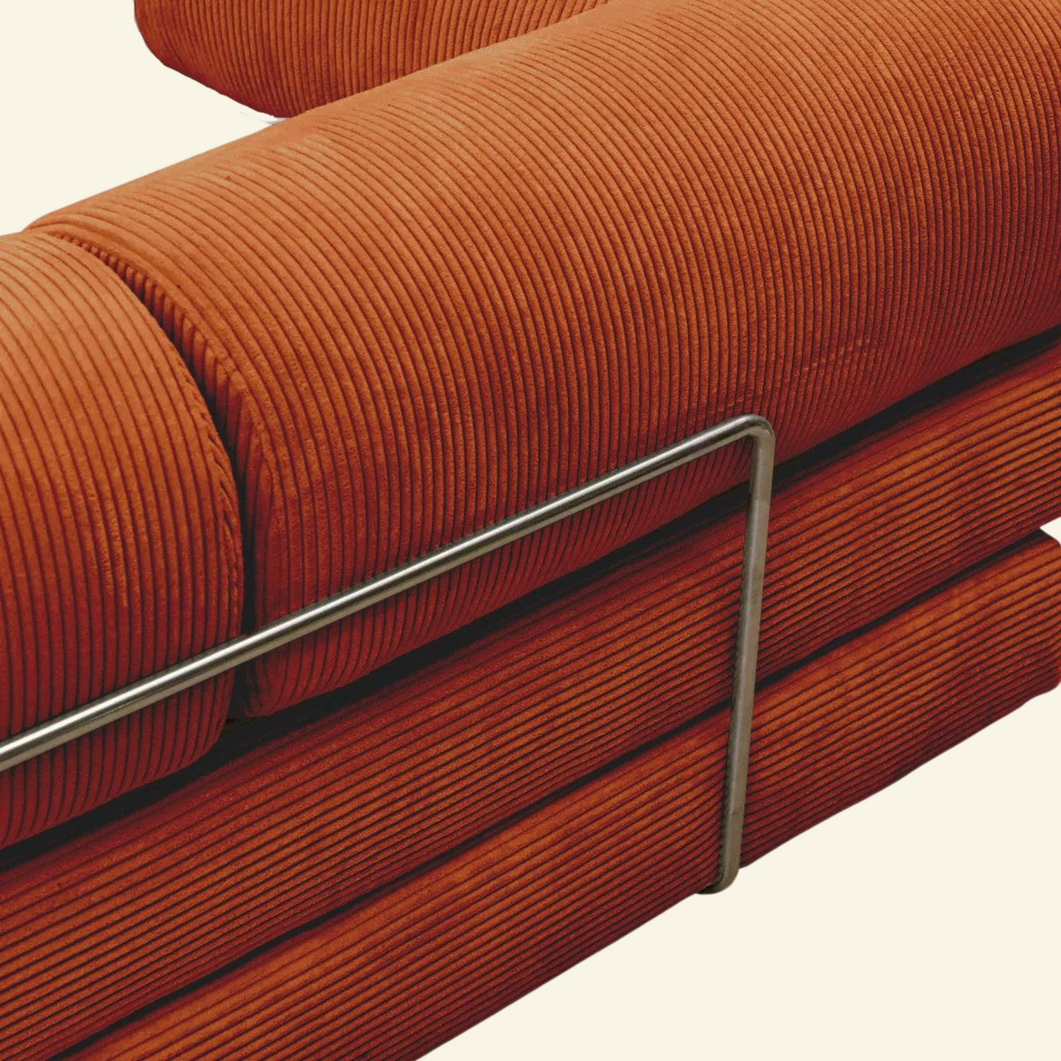 Close-up of the ComfortForm Sofa from VibeHaus on a beige background