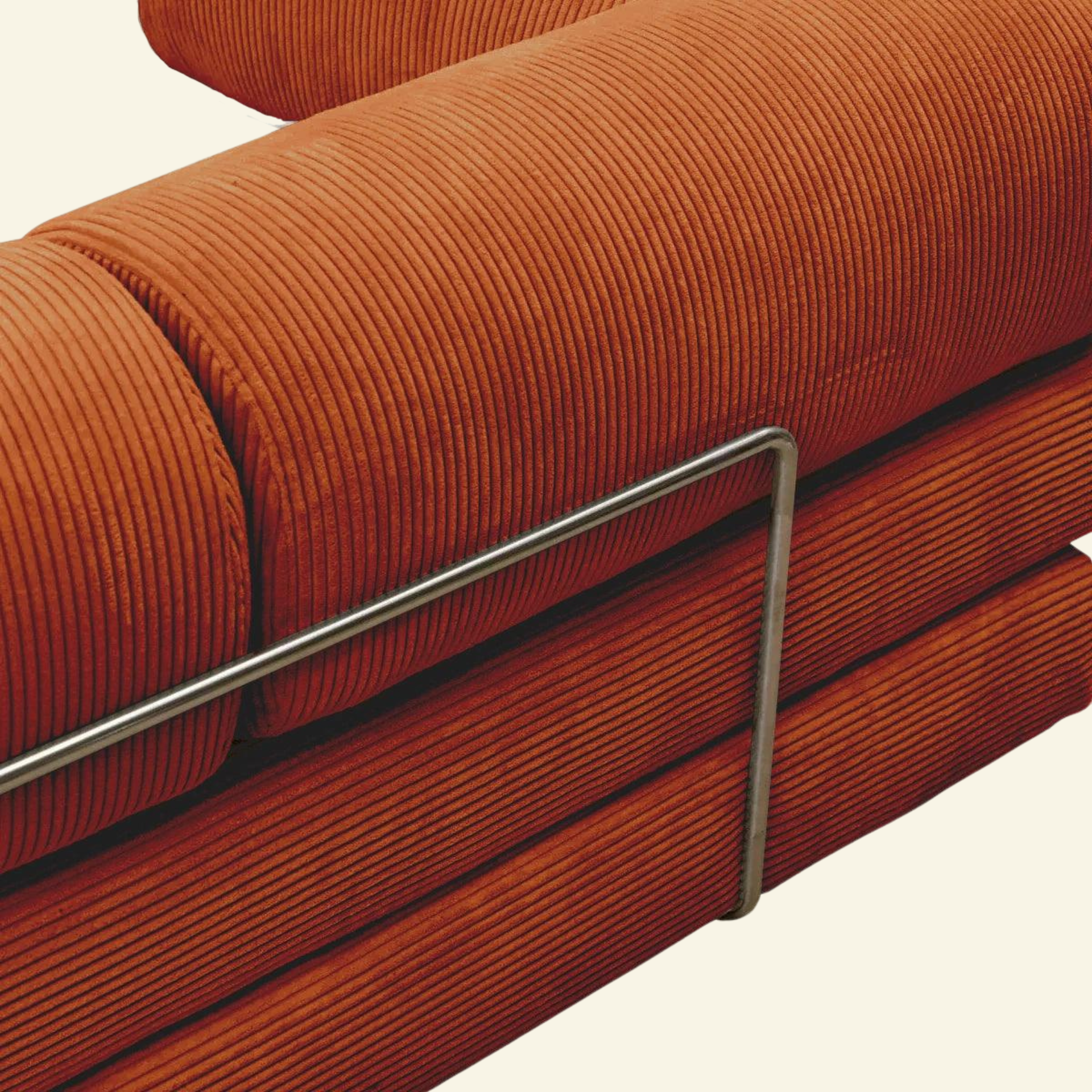 Close-up of the ComfortForm Sofa from VibeHaus on a beige background