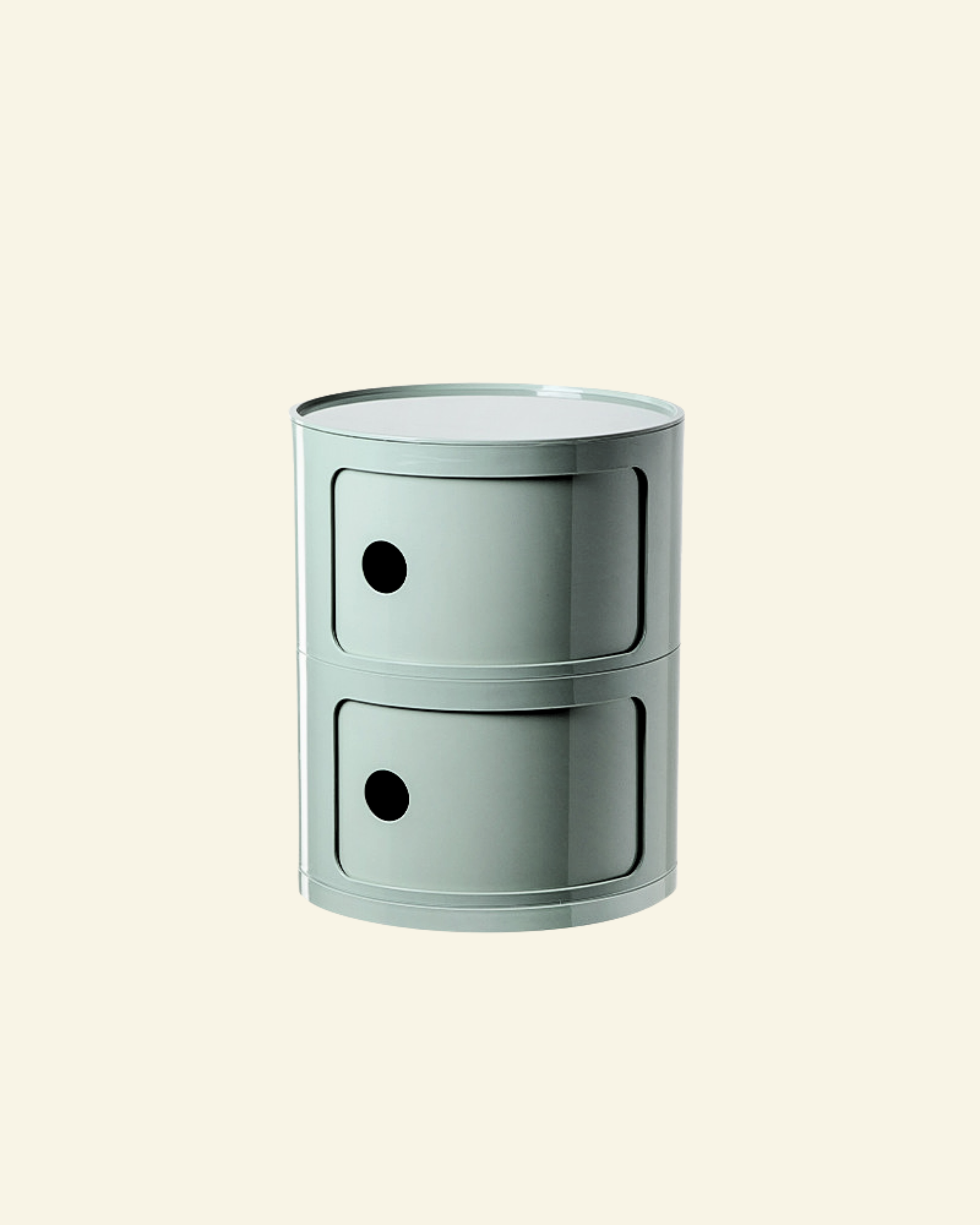 Componibili Storage Unit (Replica) in light blue with two tiers on a beige background
