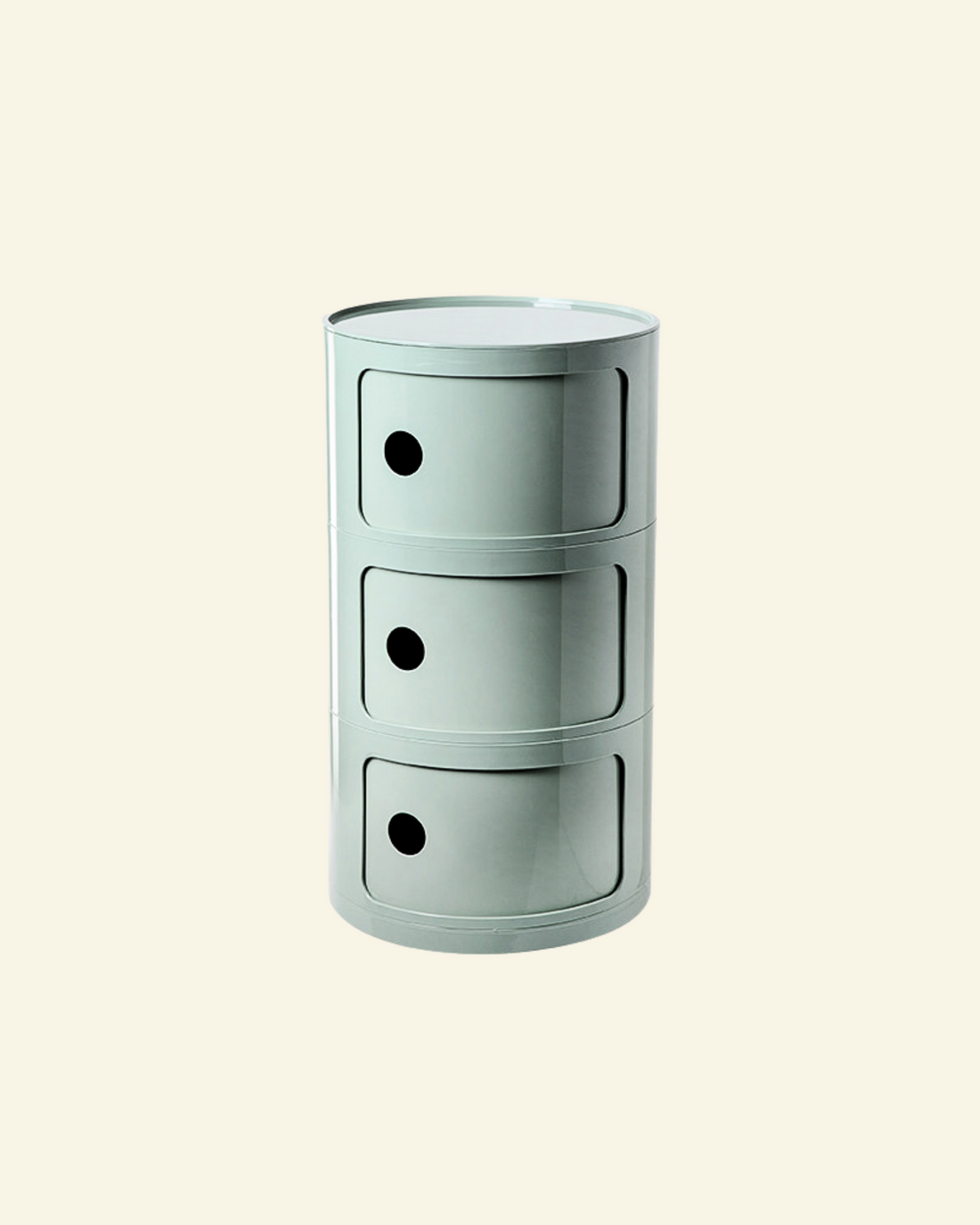 Componibili Storage Unit (Replica) in light blue with three tiers on a beige background