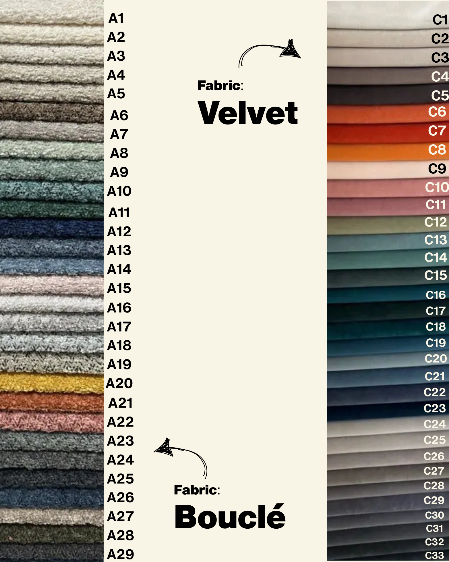 Fabric Choice for the Togo Inspired Chair - Velvet and Bouclé