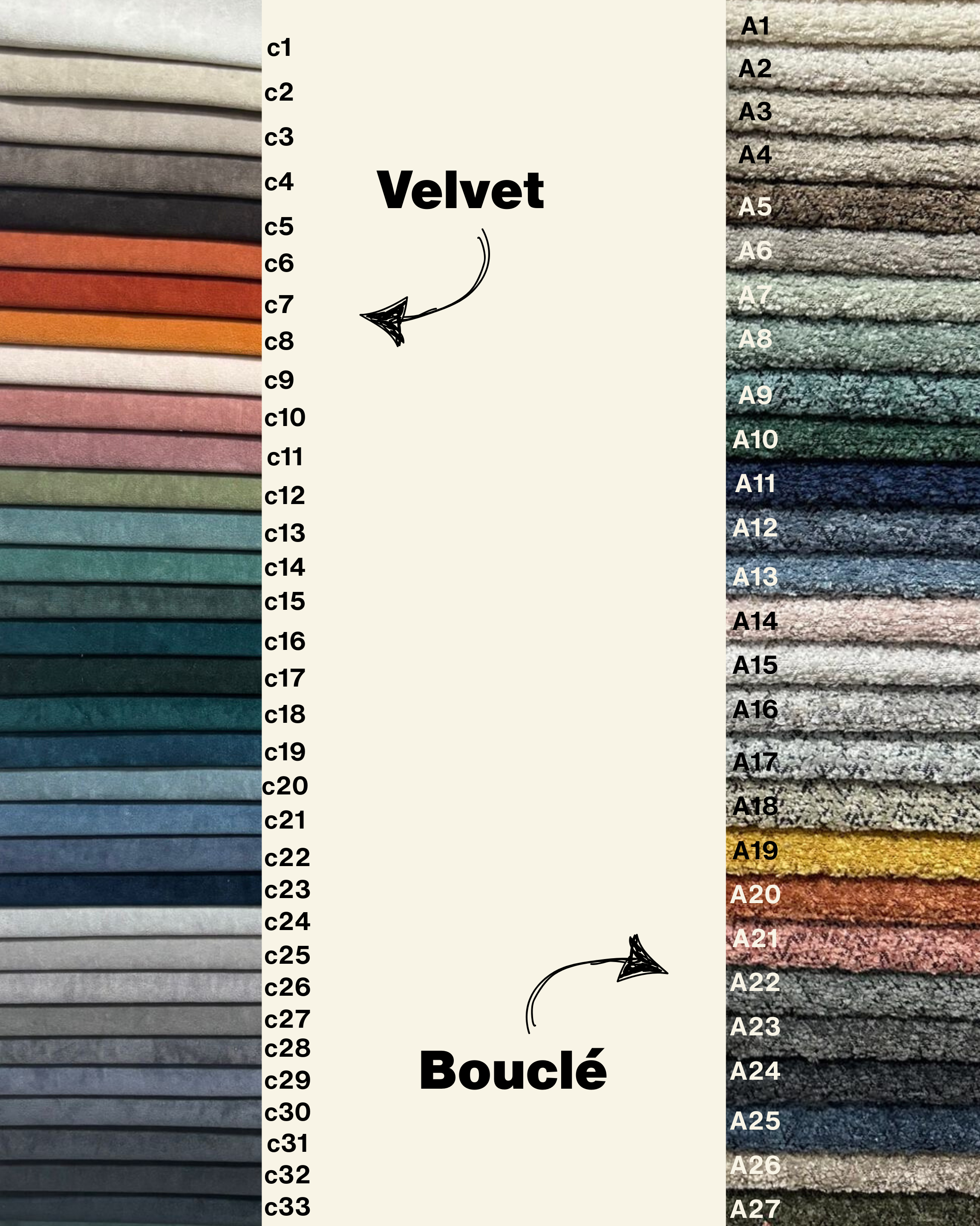 Fabric Choice for the Togo Inspired Chair - Velvet and Bouclé