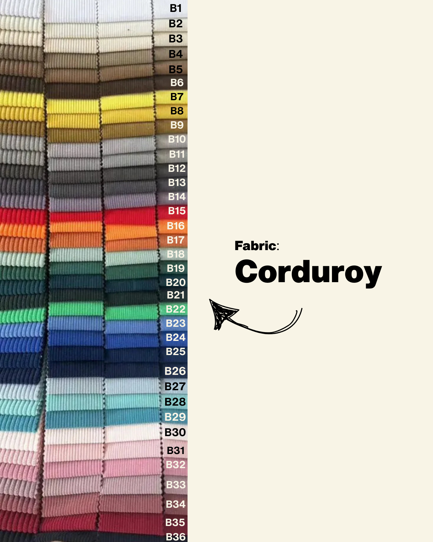 Fabric Choice for the Togo Inspired Chair - Corduroy