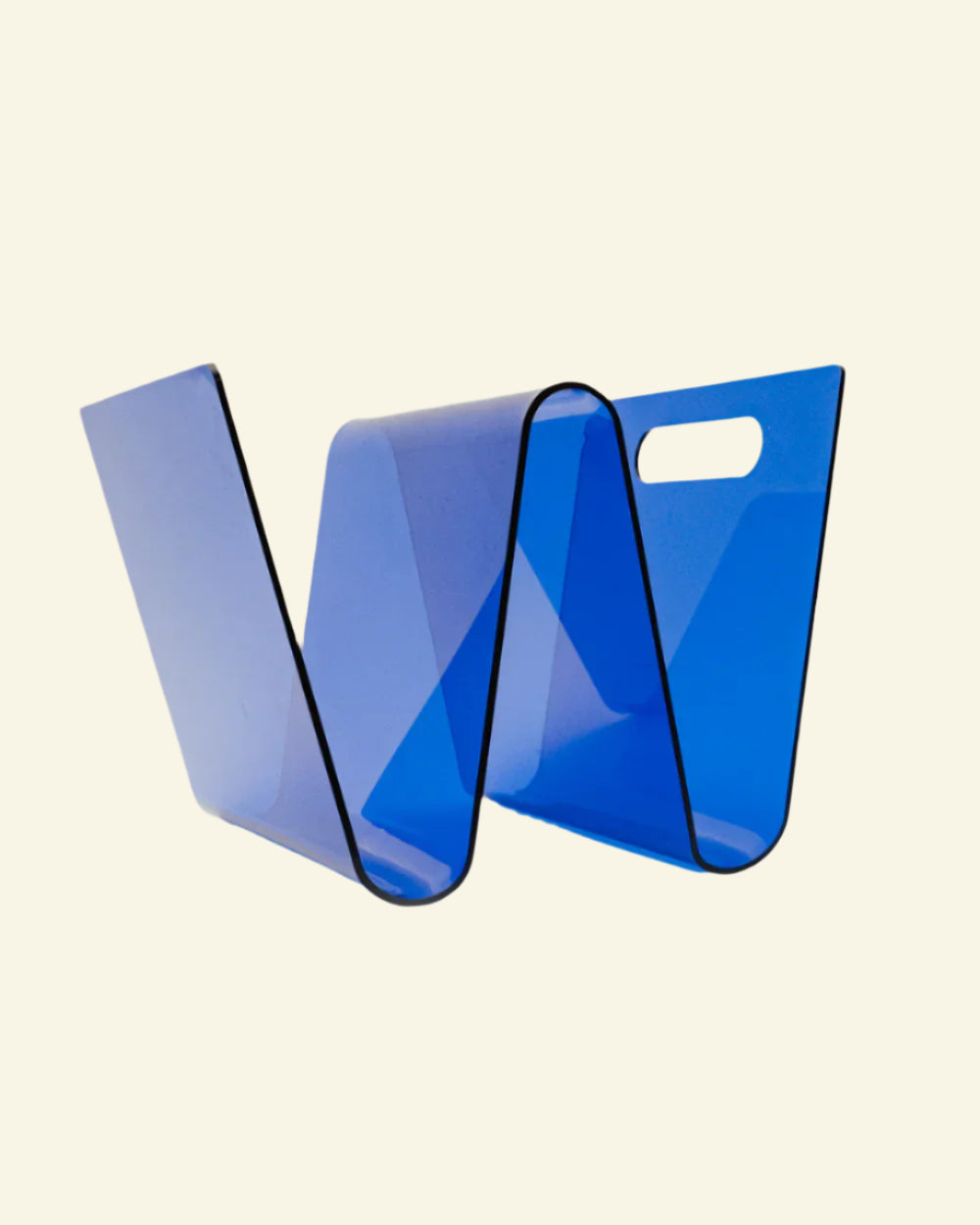 Blue acrylic magazine rack holder