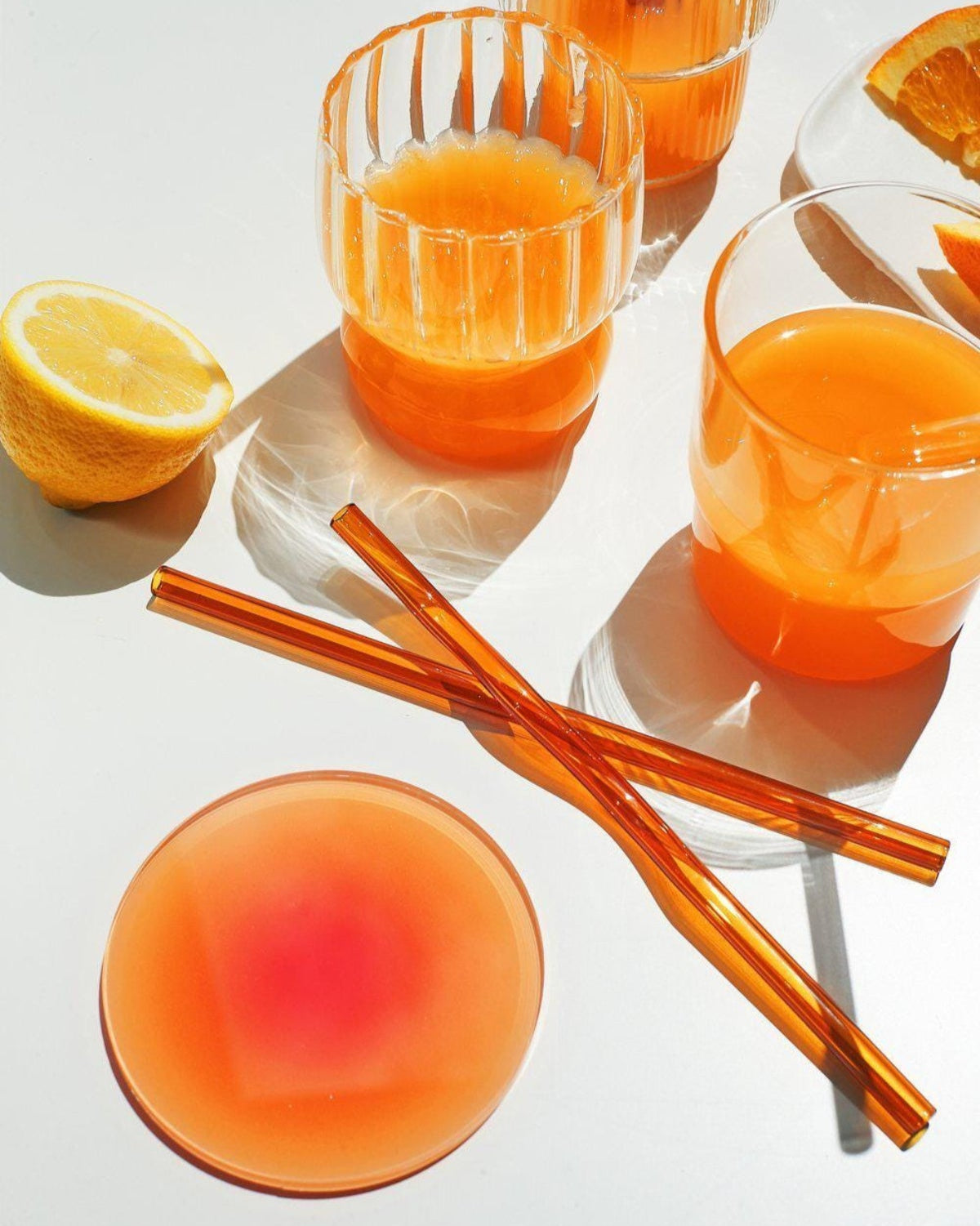 Colorful acrylic table coasters in bright gradient hues – elevate your table decor while preventing stains
