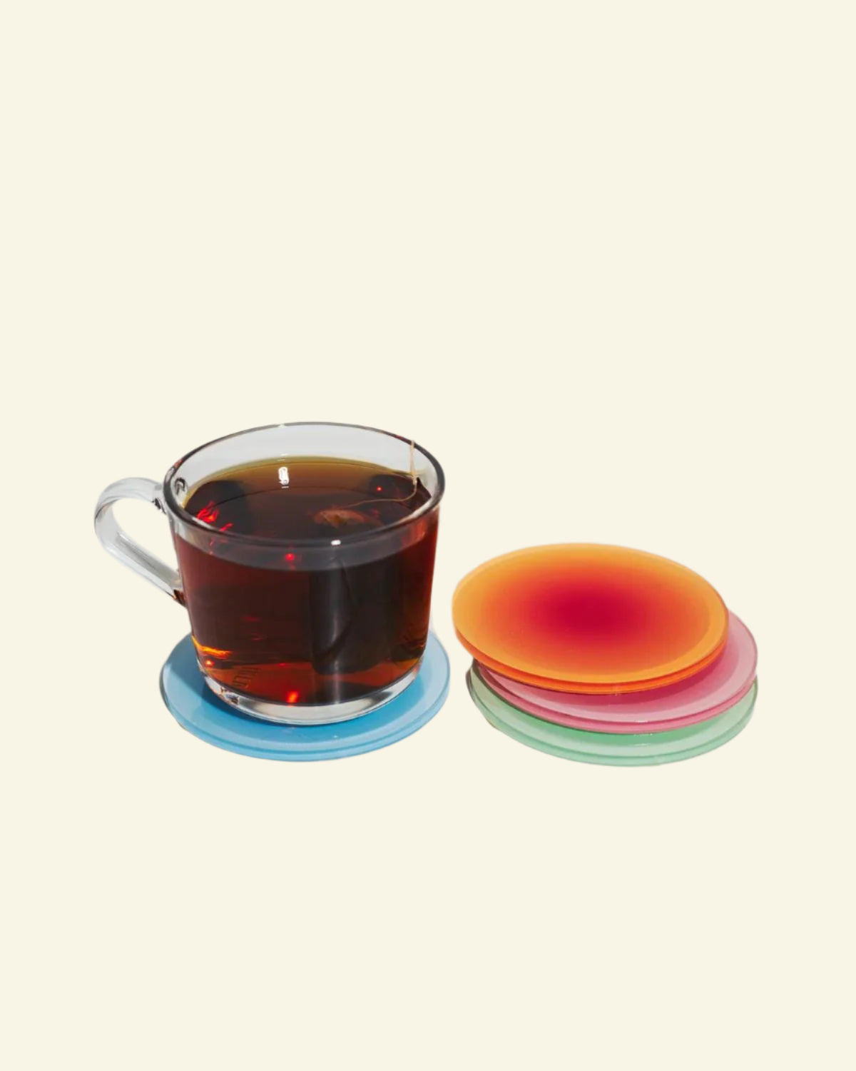 Colorful acrylic table coasters with heat-resistant surface – stylish drink protection for modern homes