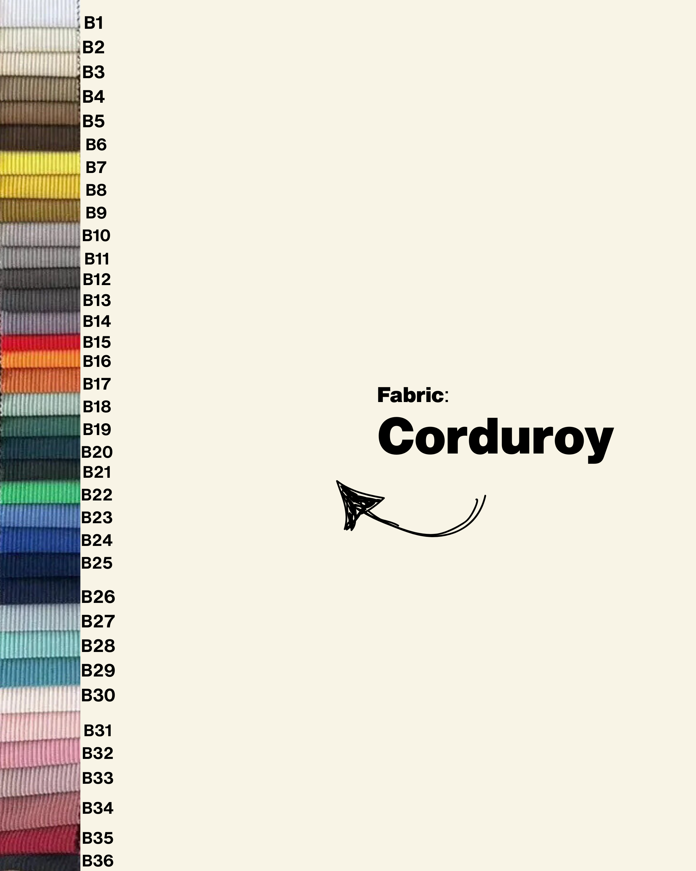 Fabric Choice for the Togo Inspired Chair - Corduroy