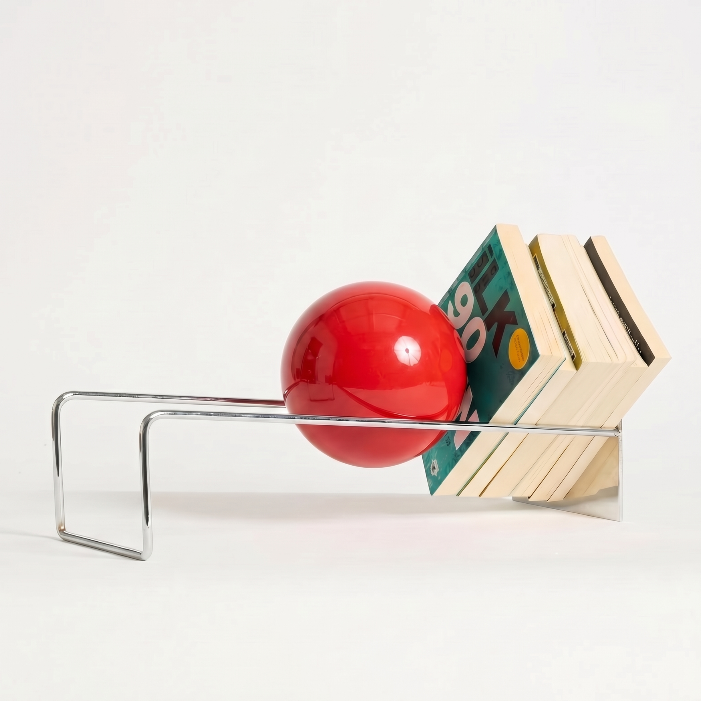 Globe Bookend, a decorative globe bookend for shelves, desks, and styled interiors, detail view
