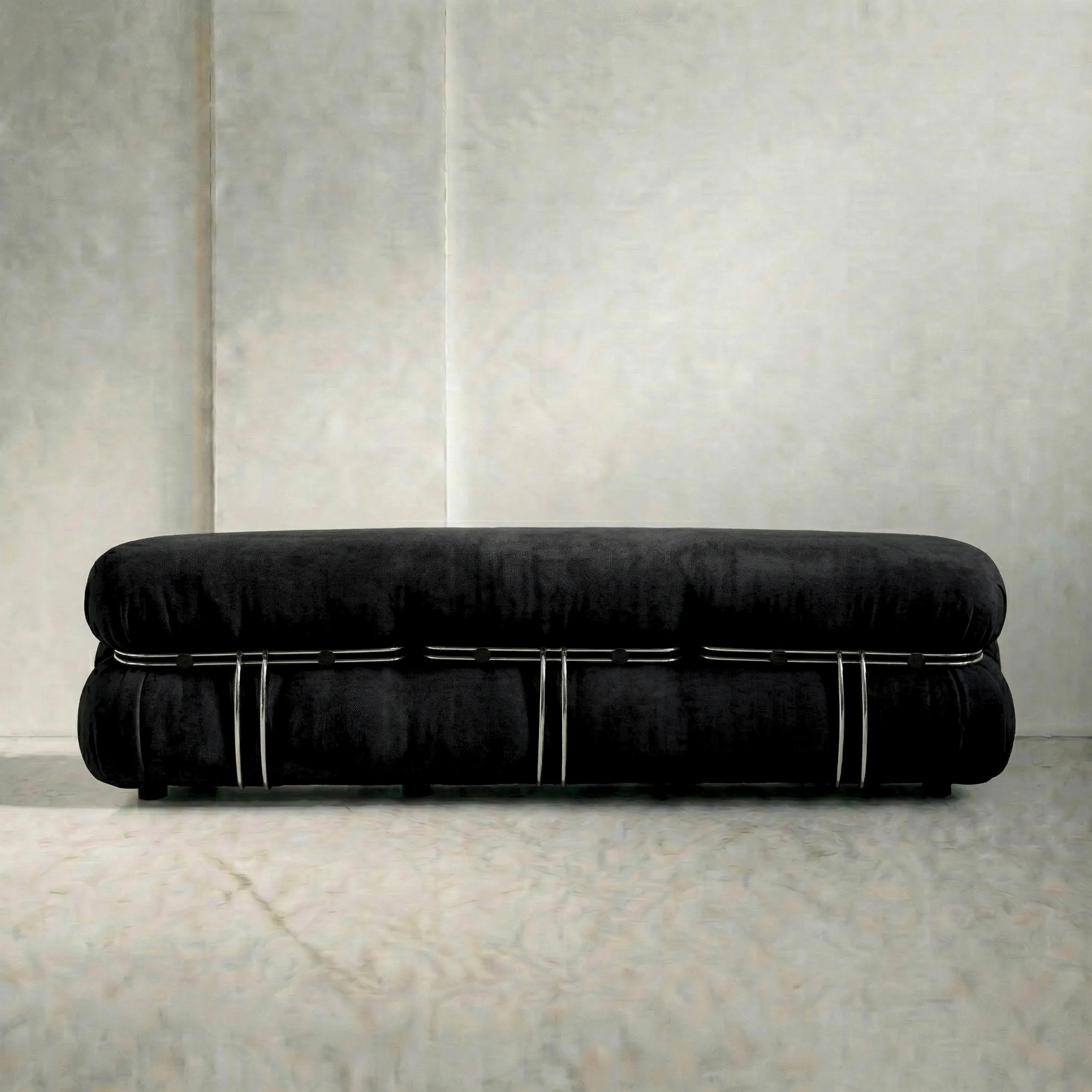 soriana sofa 3-seater dupe in black flannel angled view in studio