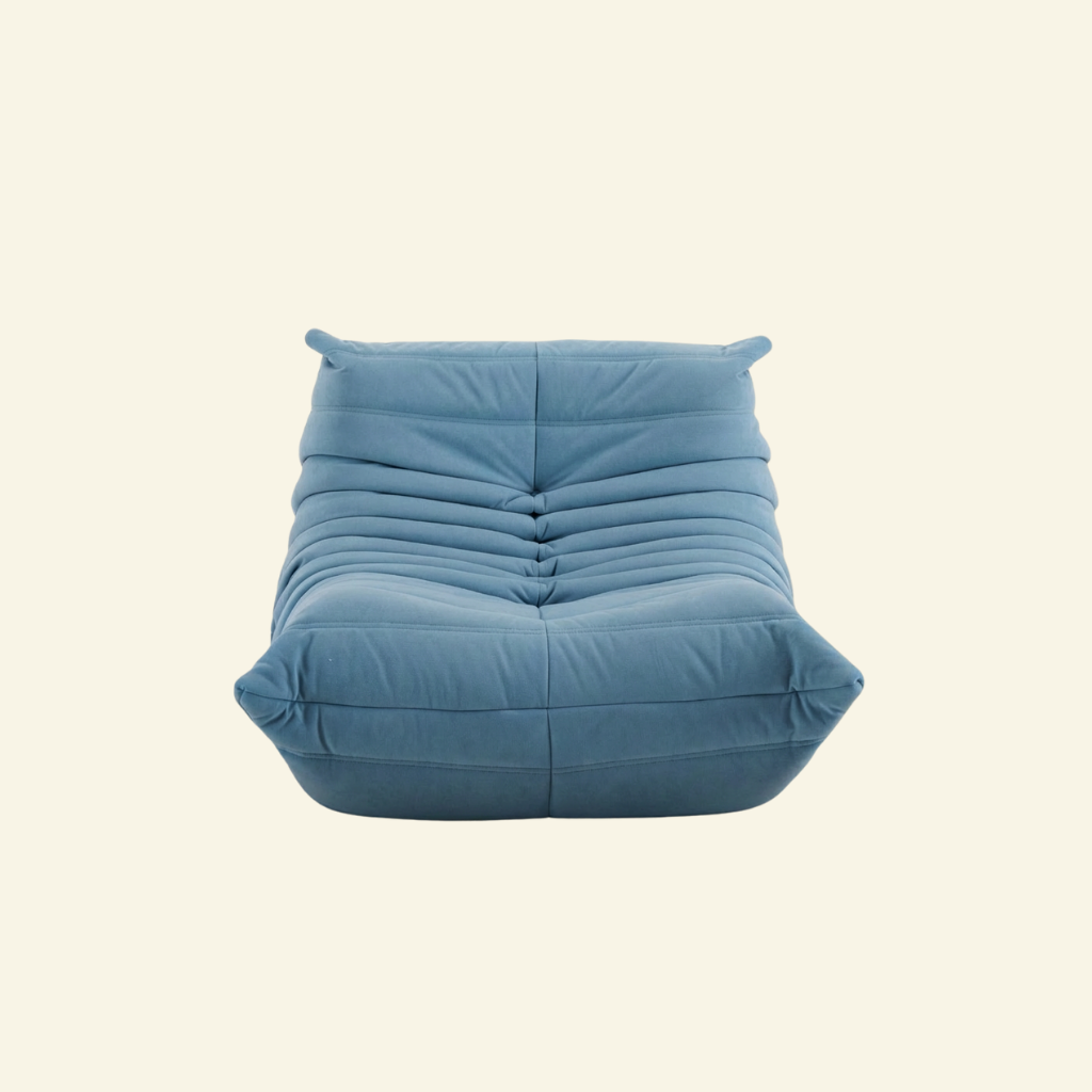 Togo chair dupe light blue velvet