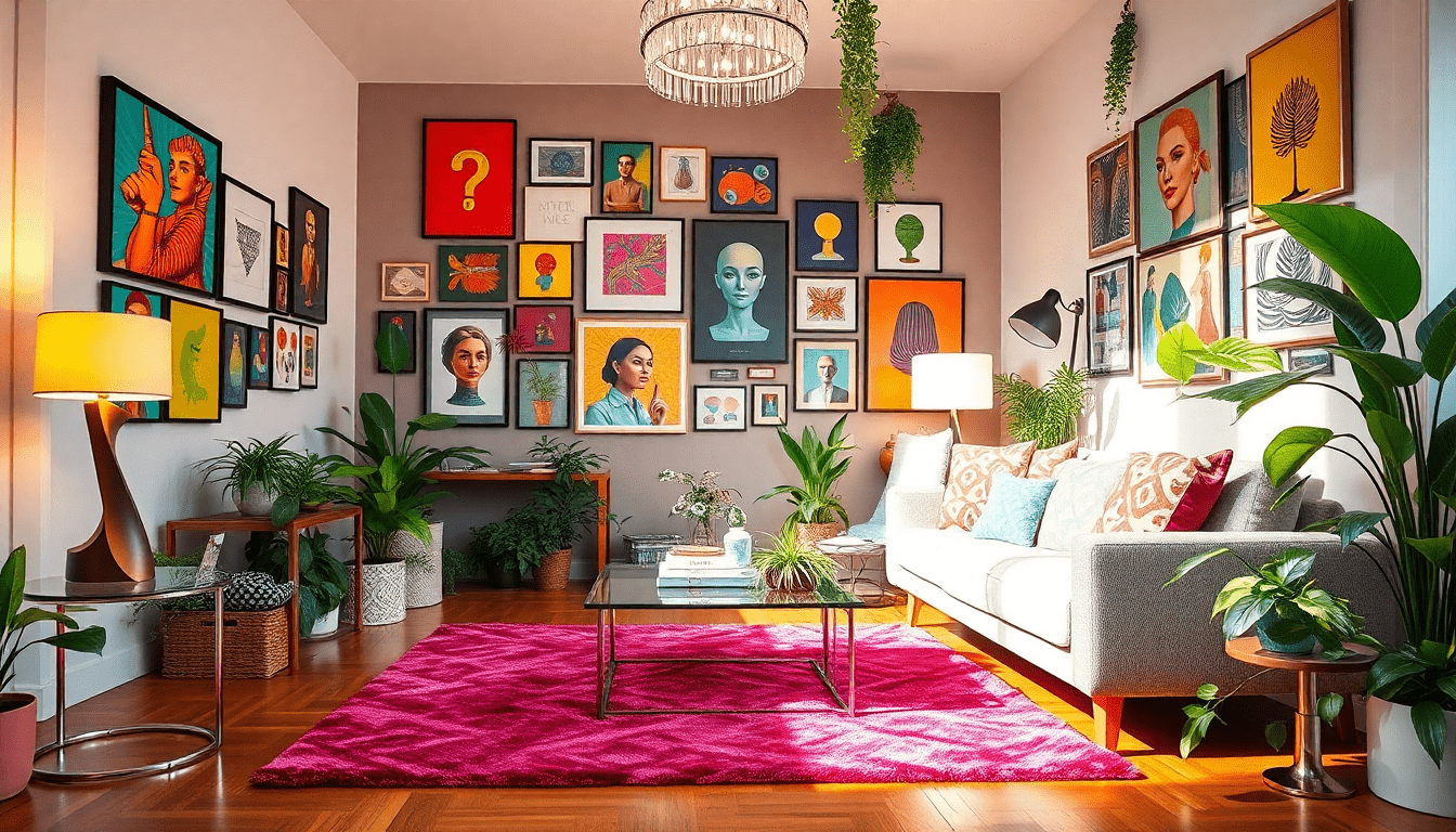 Vibrant & Colorful Home Interior Living Room