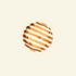 Orange and white striped artisan handmade ceramic plate on a beige background