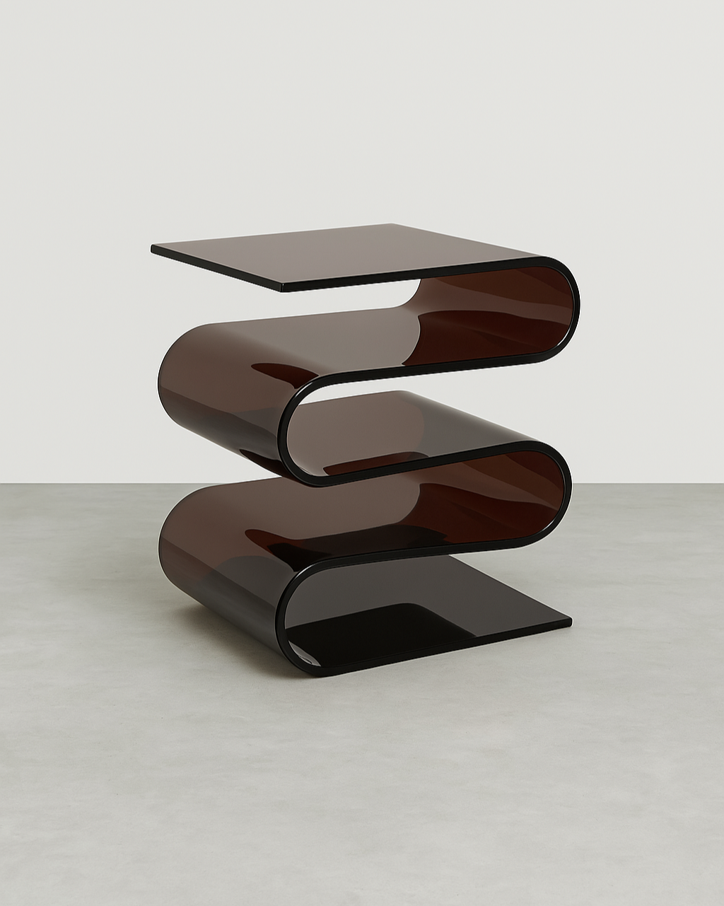 Artistic clear acrylic Lamina coffee table with sculptural design - vibehaus