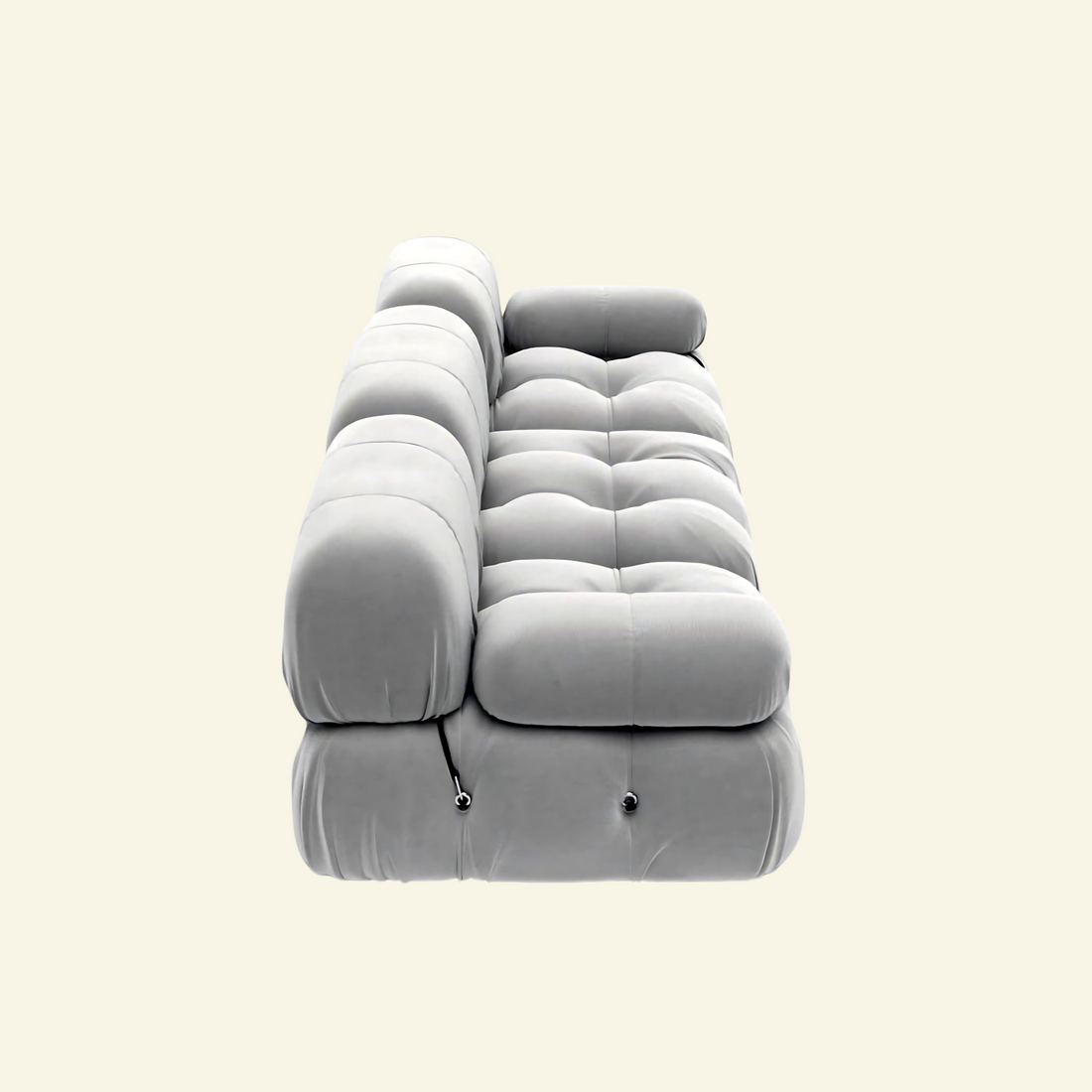 Modern velvet Camaleonda 3-seater couch replica for living room in grey