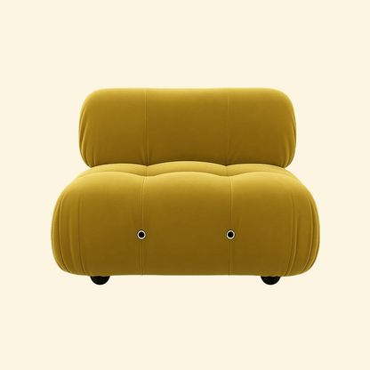 Camaleonda armless sofa module replica with plush cushions and 70s modular design, inspired by Mario Bellini’s iconic sectional couch.