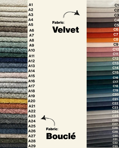 Fabric Choice for the Togo Inspired Chair - Velvet and Bouclé