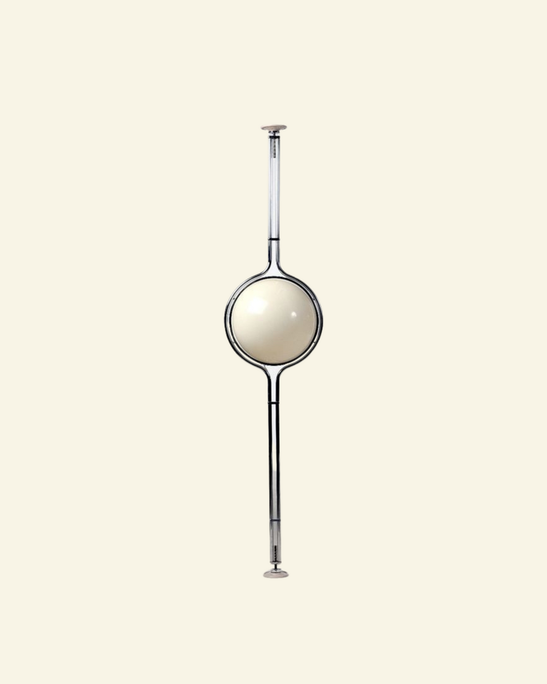 Floor to Ceiling Ball Globe Lamp retro on beige background
