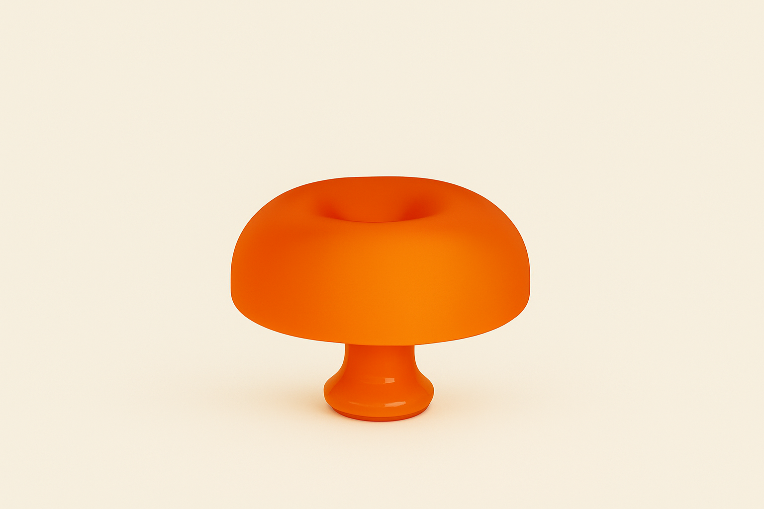 Italian styles Orange Mushroom Lamp nesso replica inspired on beige backdrop