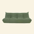 Matcha-green replica of the velvet Togo-style 3-seater sofa  – low, frameless design with plush channel tufting