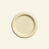 Round chunky thick ceramic plate on a beige background
