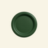 Round chunky thick ceramic plate on a beige background