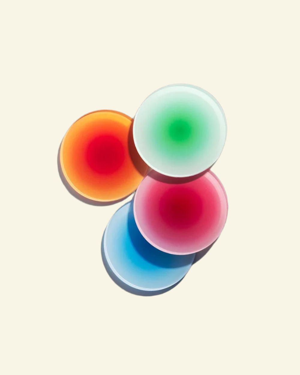 Set of 4 ombre acrylic table coasters – modern gradient design with glossy finish and non-slip backing