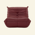 Maroon togo chair in leather on a white background