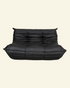  Togo black leather 2-seater dupe  on a beige background