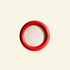 Two-Tone Chunky Ceramic Plate in red and white on a beige background