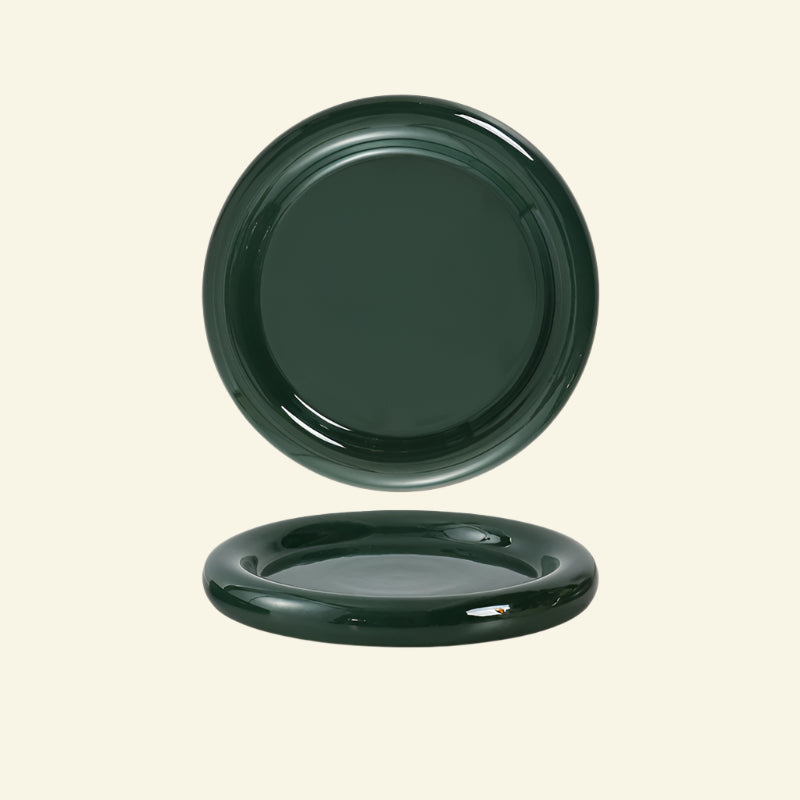 Viral chunky green plate dupe on beige background  by vibehaus