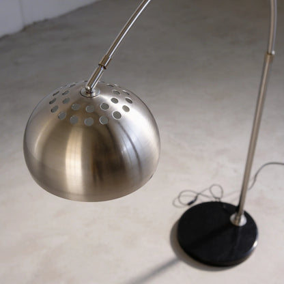Aura Arc Floor Lamp, a modern arc floor lamp with a curved silhouette for living rooms, detail view