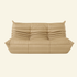 Beige leather 2-seater dupe on a beige background