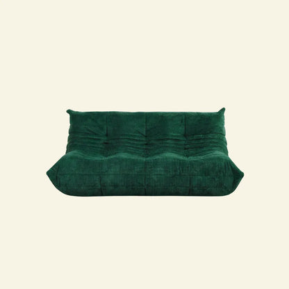 Bruma sofa 3-seater in dark green corduroy by vibehaus on beige background