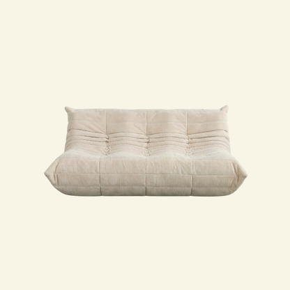 Bruma sofa 3-seater in cream corduroy by vibehaus on beige background