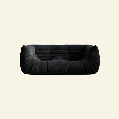 Bruma sofa with armrests in black on a white background
