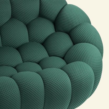 Close-up of Bubble Chair dupe texture – breathable 3D-knit fabric and memory-foam padding by Vibehaus