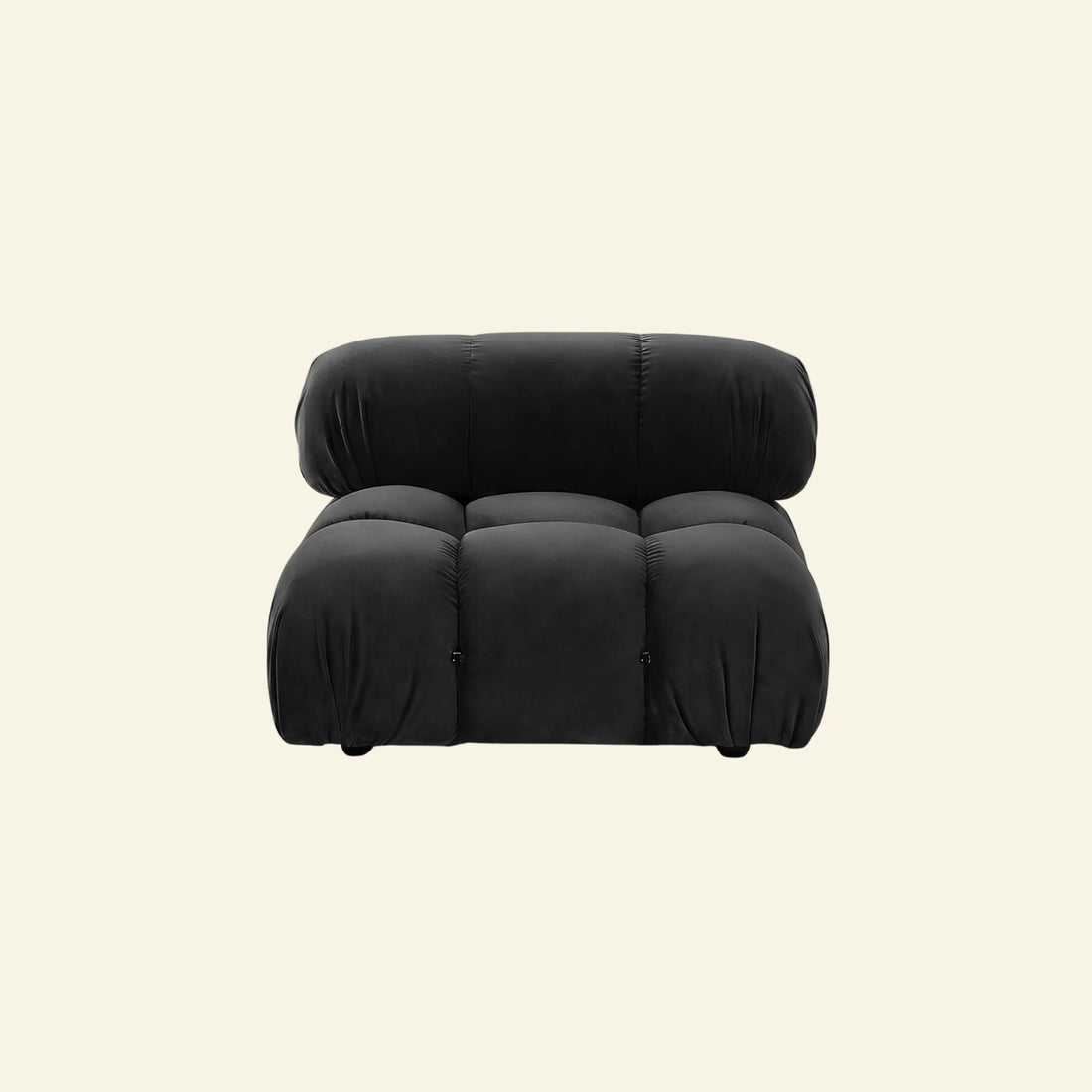 Camaleonda dupe - dark gray velvet armless section on beige background