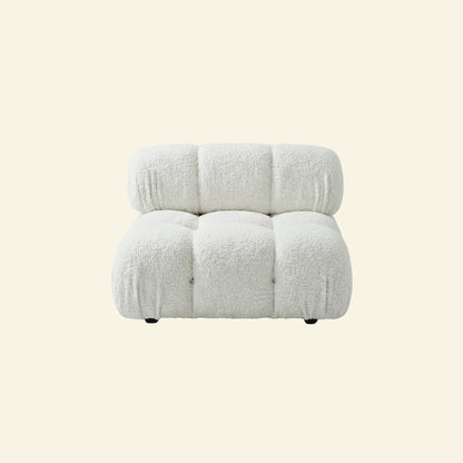 Camaleonda dupe - white boucle armless section on beige background