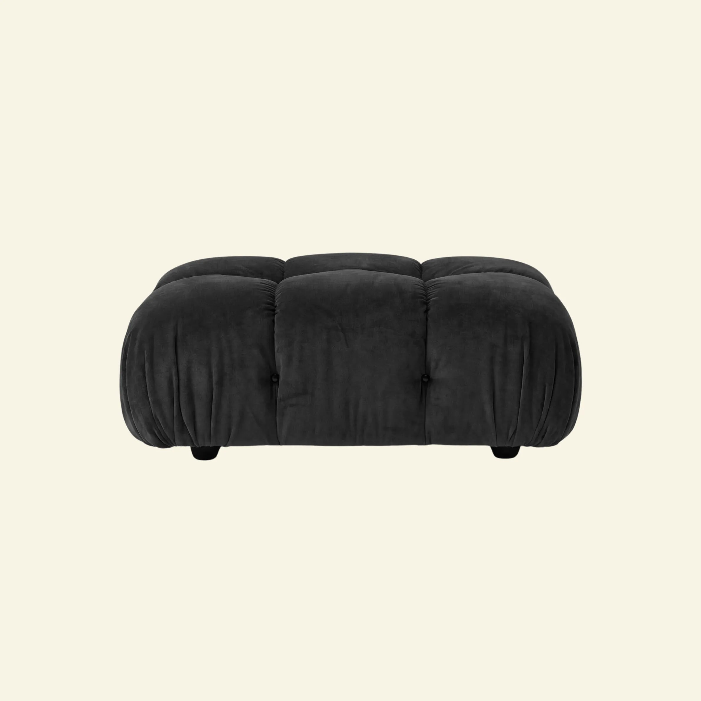 Camaleonda ottoman dupe in dark grey on beige background