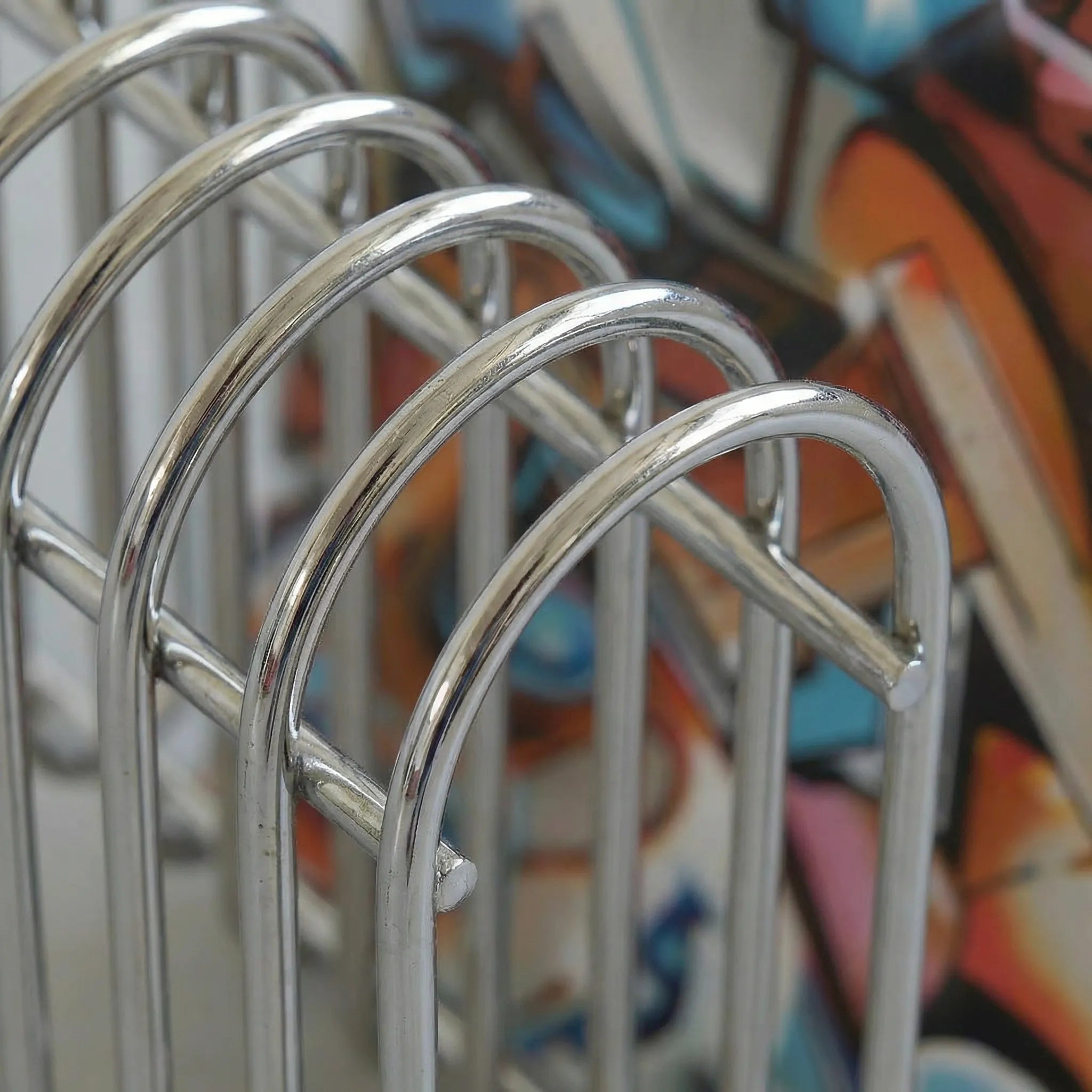 Close-up of the chrome magazine rack by vibehaus