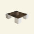 Low Glass Coffee Table Elio – Smoked Glass & White | VibeHaus