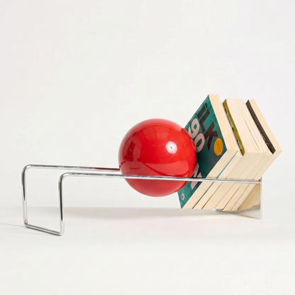 Globe Bookend, a decorative globe bookend for shelves, desks, and styled interiors, detail view