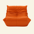 Orange leather togo chair replica on a white background