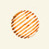 Orange-White striped artisan handmade ceramic dinner plate on a beige background
