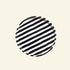 Black-White striped artisan handmade ceramic dinner plate on a beige background