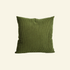Green corduroy ribbed pillow on a white background