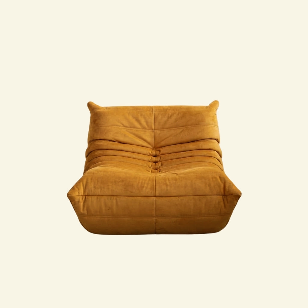 Togo chair dupe velvet mustard 