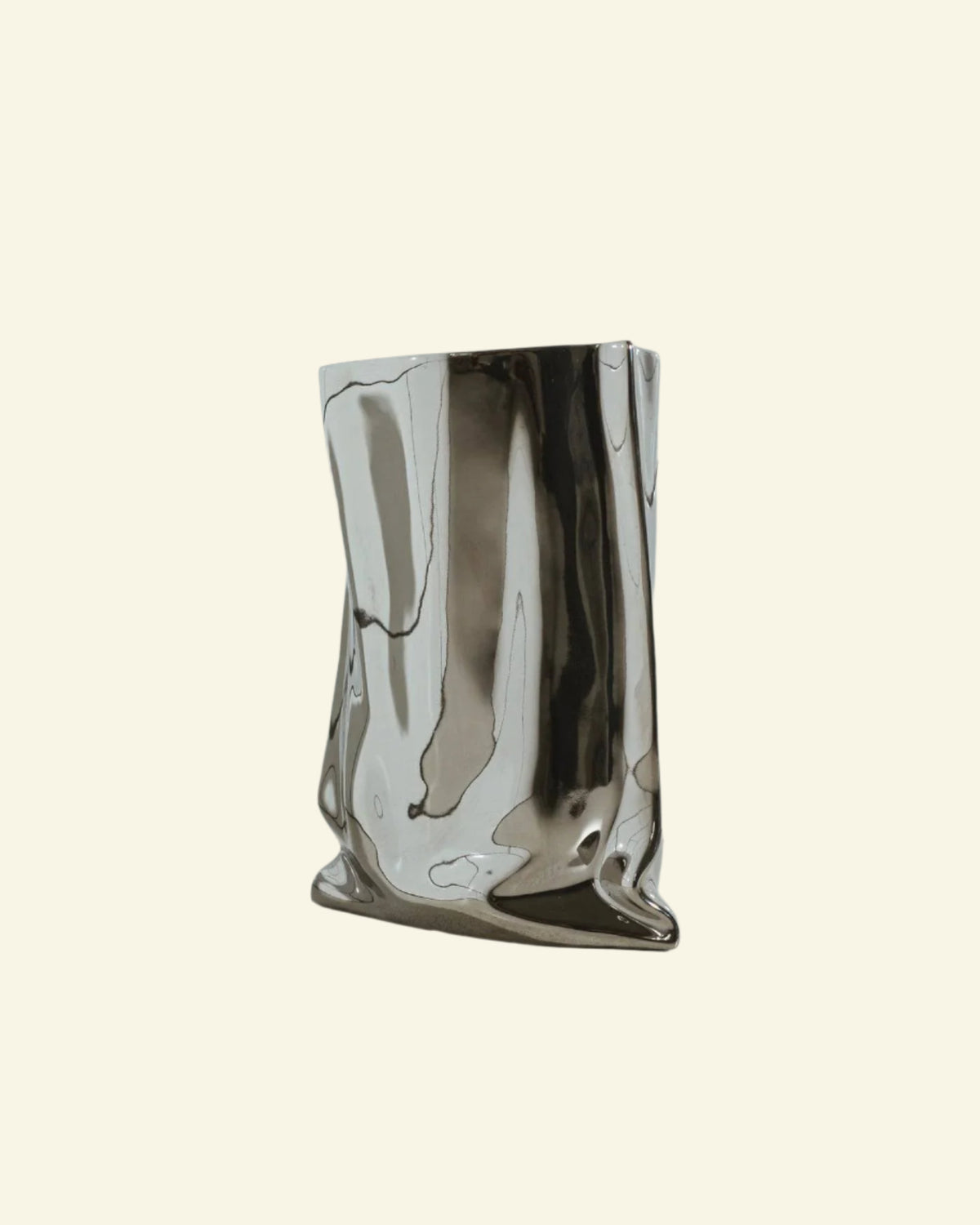 Chrom-Blumenvase - Silberne moderne Keramik-Blumenvase