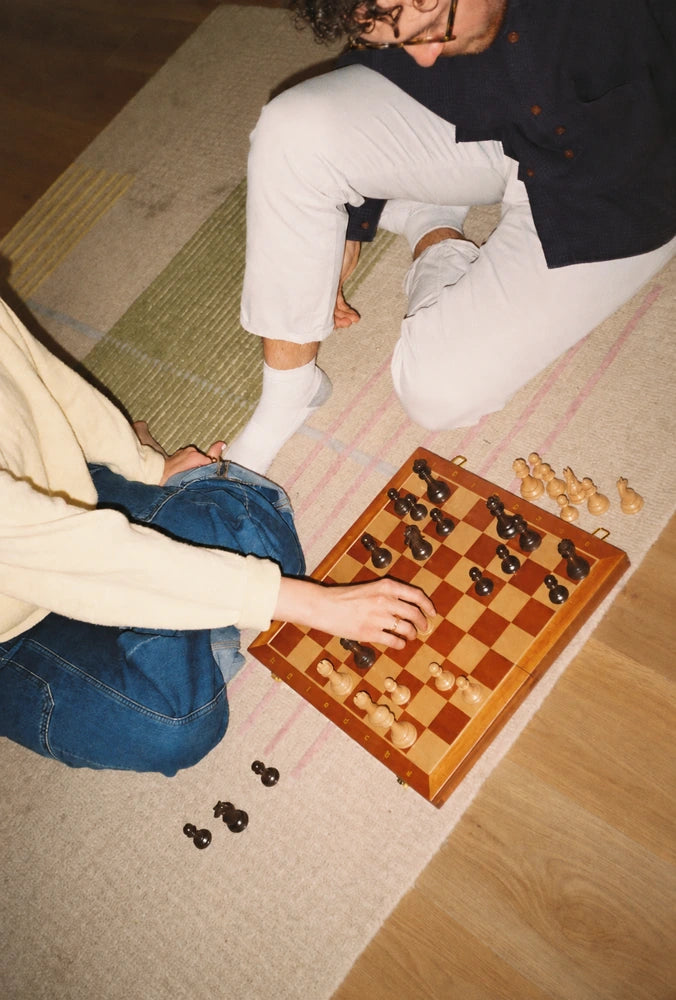 A quiet game of chess at home
